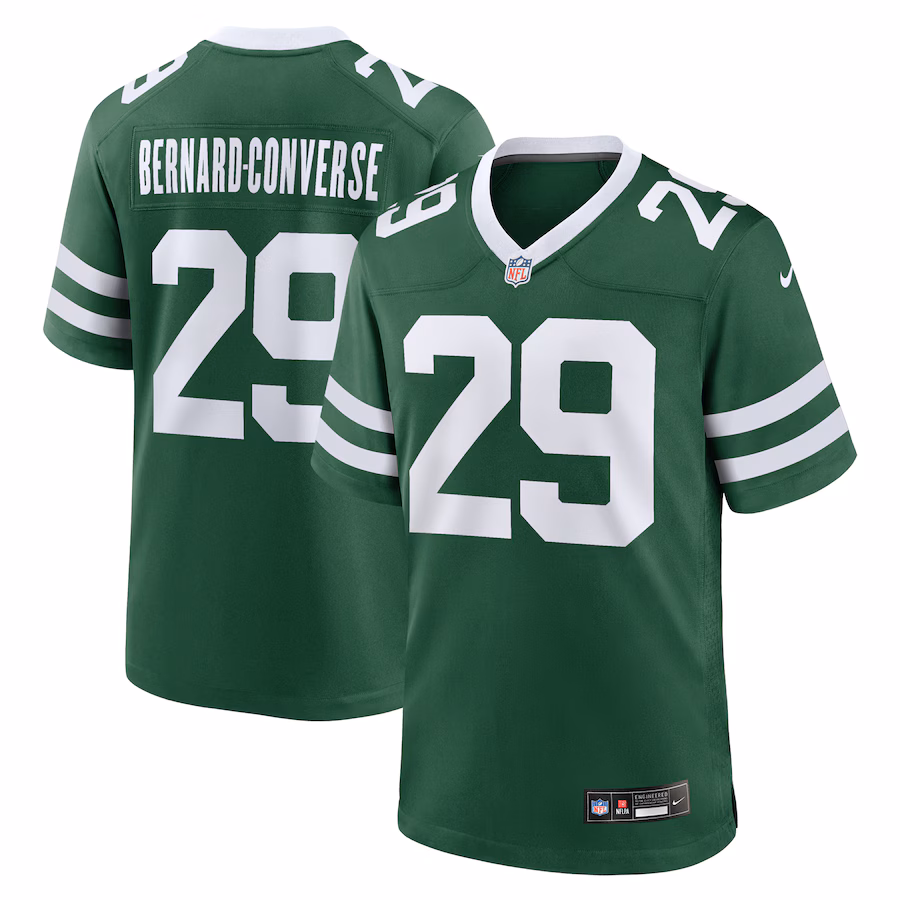 Men's New York Jets Jarrick Bernard-Converse Nike Legacy Green Team Game Jersey