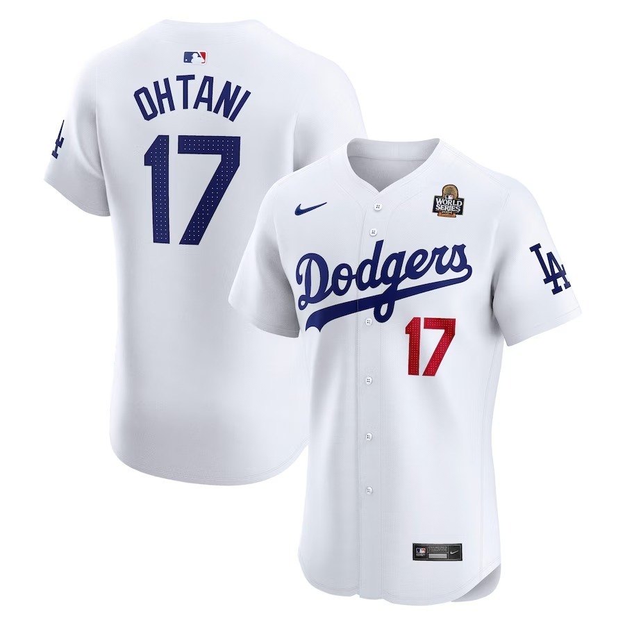 Men's Los Angeles Dodgers Shohei Ohtani Nike White 2024 World Series Home Elite Player Jersey