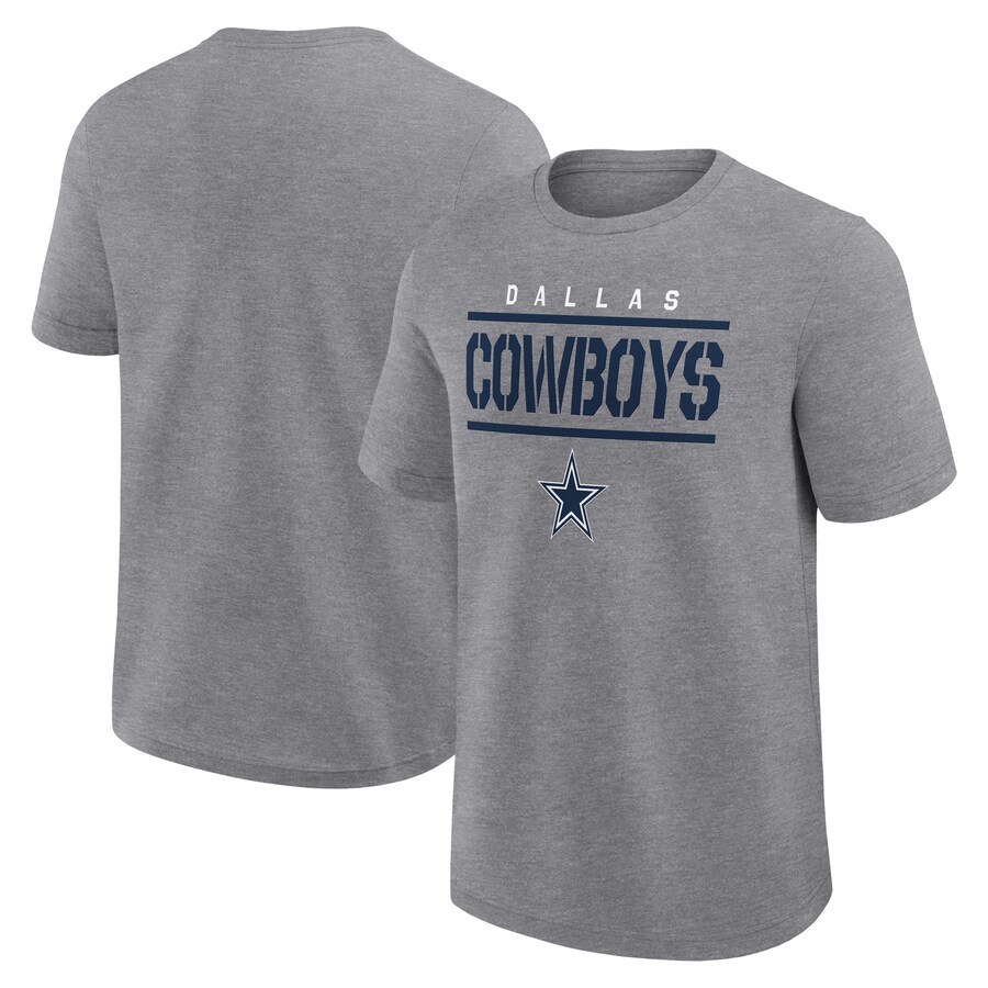 Men's Dallas Cowboys Fanatics Heather Gray Big & Tall Top Notch T-Shirt
