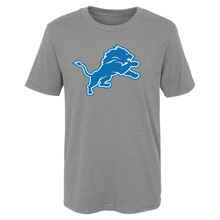 Youth Detroit Lions Gray Primary Logo T-Shirt