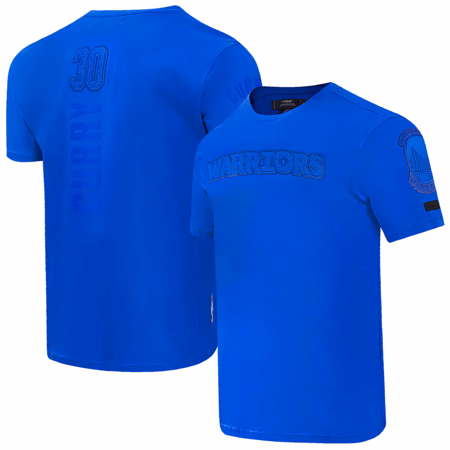 Men's Golden State Warriors Stephen Curry Pro Standard Royal Triple Tonal Player T-Shirt