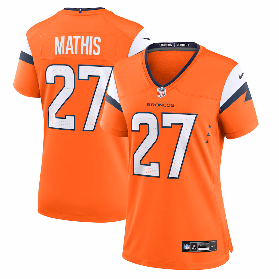 Women's Denver Broncos Damarri Mathis Nike Orange Team Game Jersey