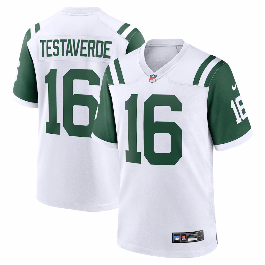 Men's New York Jets Vinny Testaverde Nike White Retired Player Alternate Game Jersey