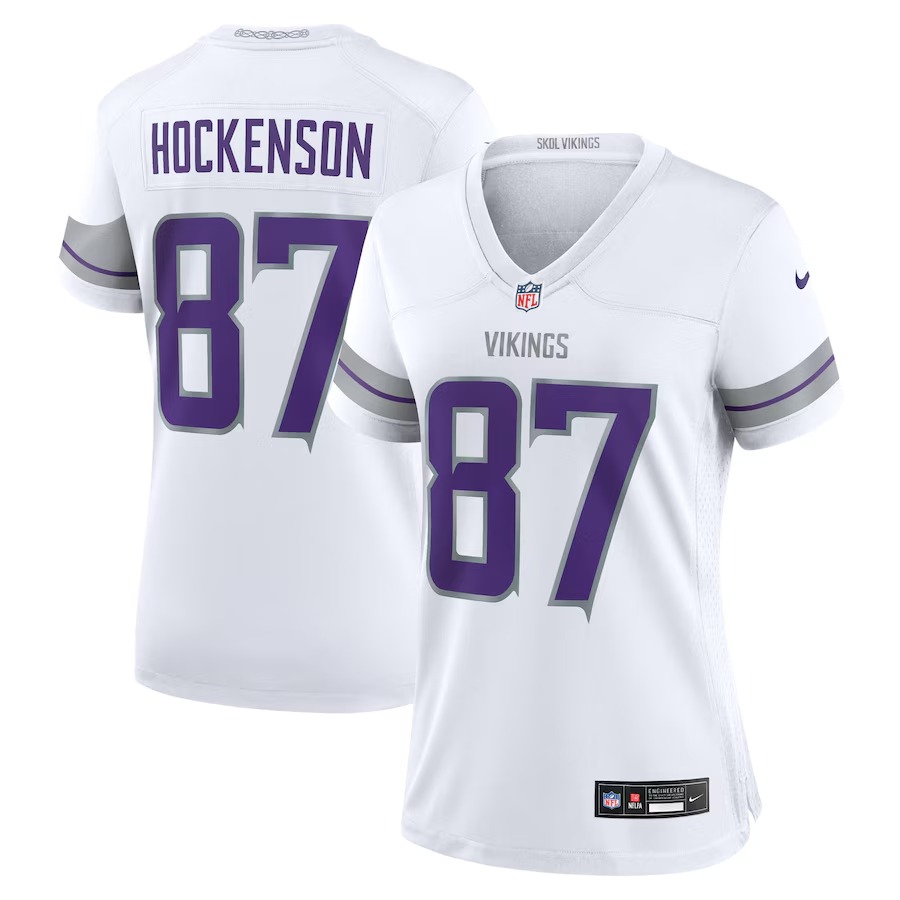 Women's Minnesota Vikings T.J. Hockenson Nike White Alternate Game Player Jersey