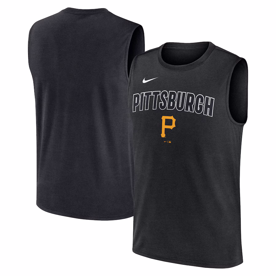 Men's Pittsburgh Pirates Nike Black Knockout Performance Muscle Tank Top