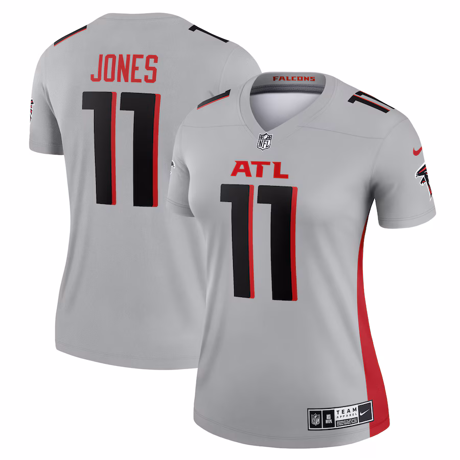 Women's Atlanta Falcons Julio Jones Nike Silver Inverted Legend Jersey