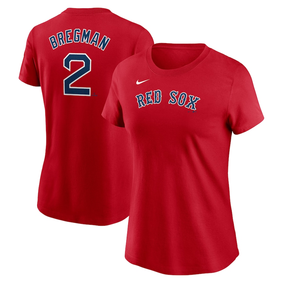 Women's Boston Red Sox Alex Bregman Nike Red Fuse Name & Number T-Shirt
