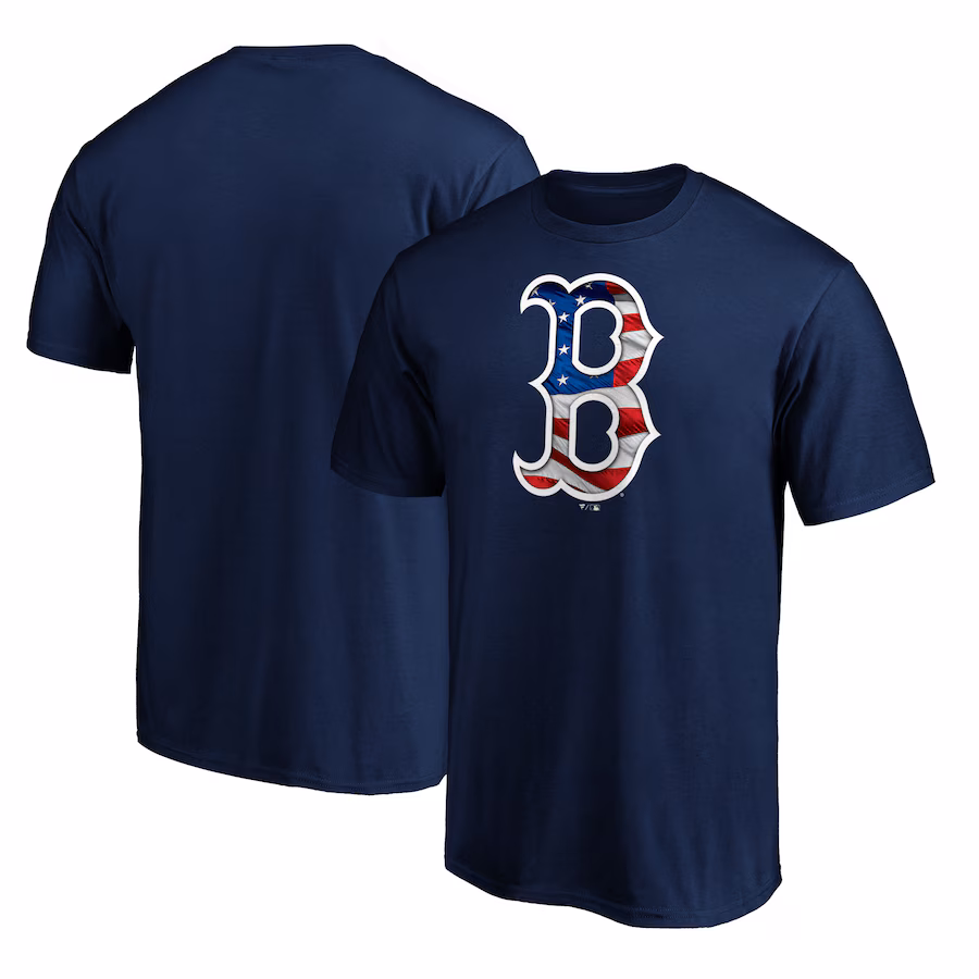 Men's Boston Red Sox Navy Team Banner Wave T-Shirt