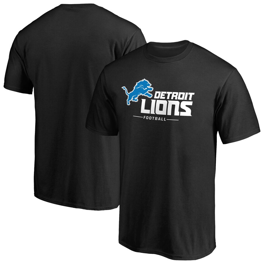 Men's Detroit Lions Black Team Lockup T-Shirt