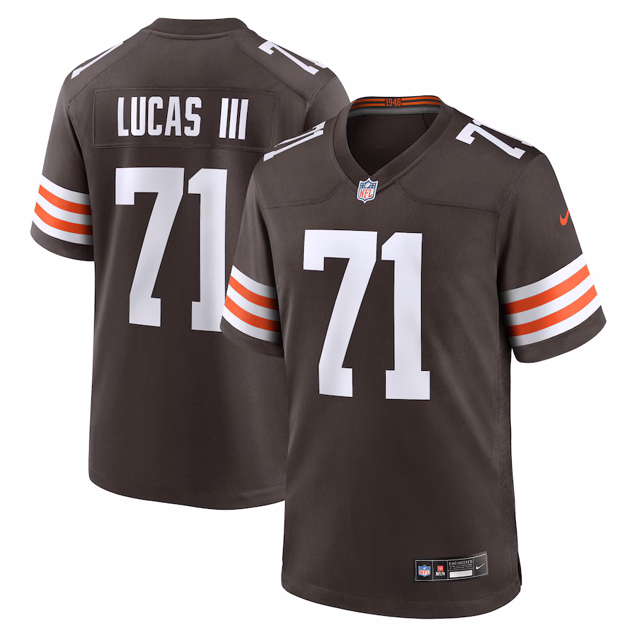 Men's Cleveland Browns Cornelius Lucas Nike Brown Team Game Jersey