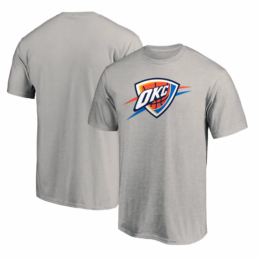 Men's Oklahoma City Thunder  Heather Gray Primary Logo T-Shirt