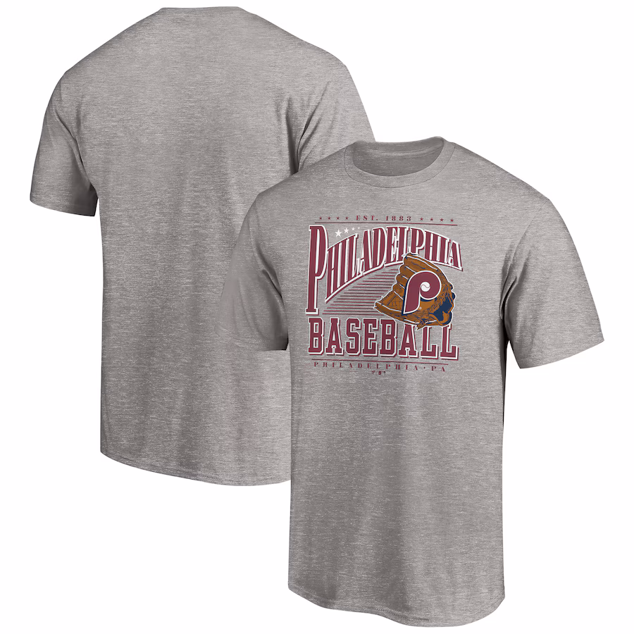 Men's Philadelphia Phillies Heather Gray Cooperstown Collection Winning Time T-Shirt