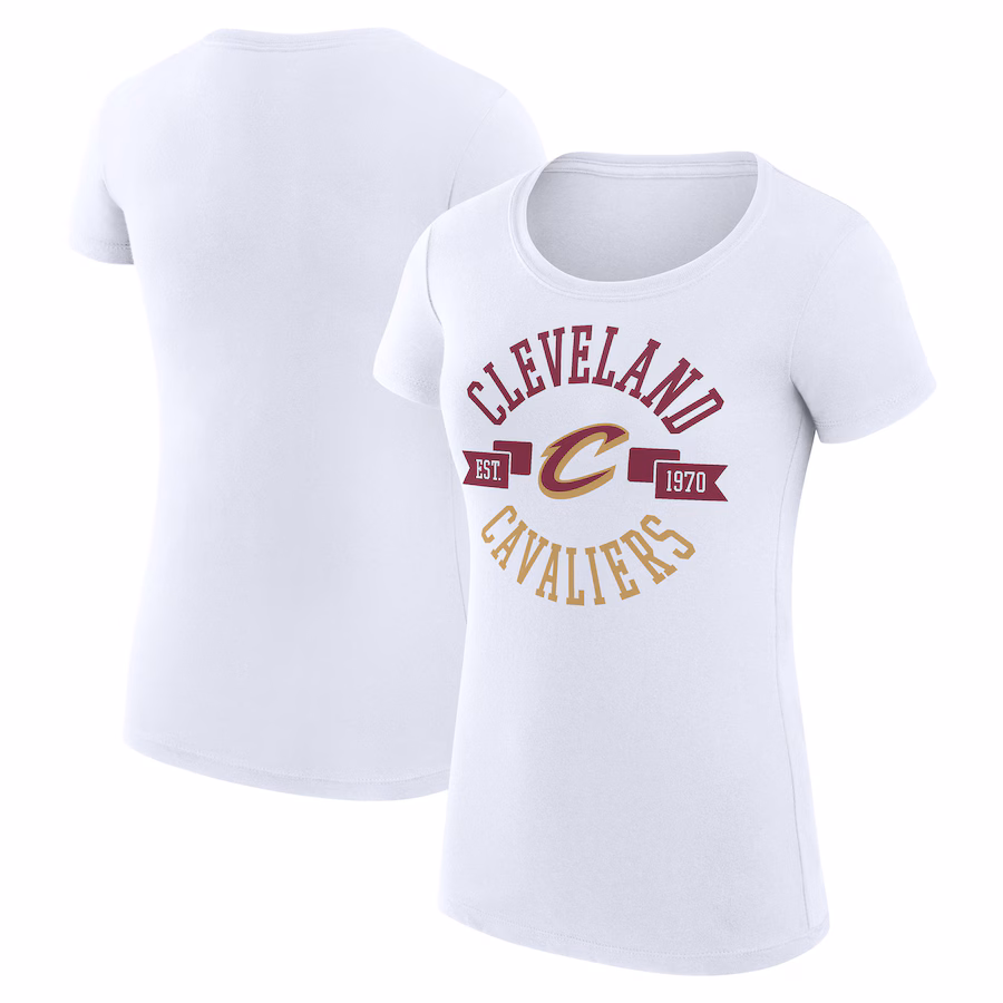 Women's Cleveland Cavaliers G-III 4Her by Carl Banks White Large City Logo Fitted T-Shirt