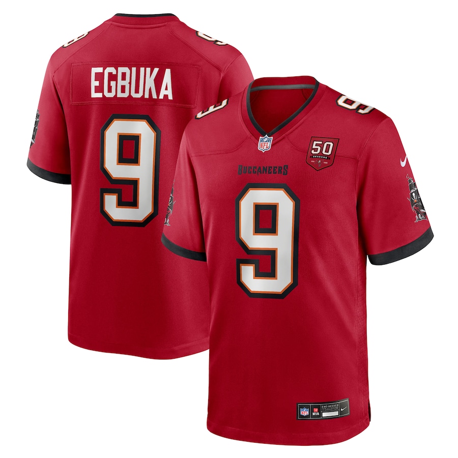 Men's Tampa Bay Buccaneers Emeka Egbuka Nike Red Team Game Jersey