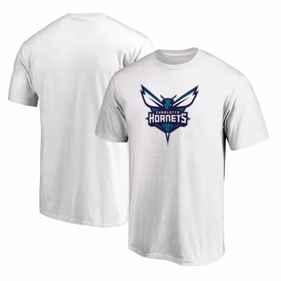 Men's Charlotte Hornets White Logo T-Shirt