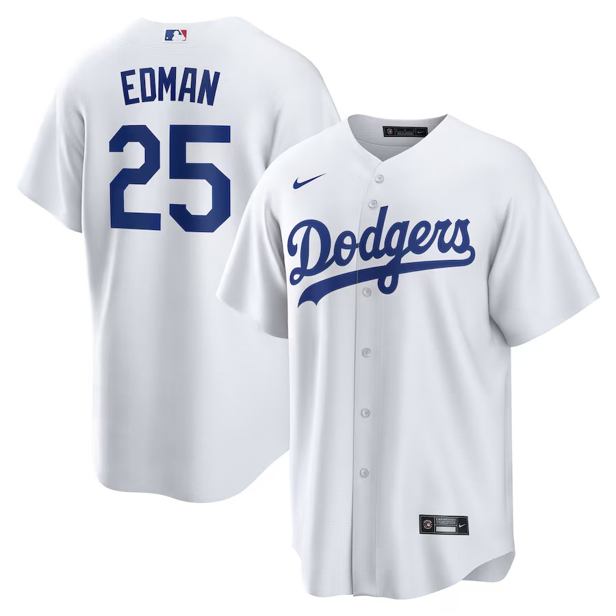 Men's Los Angeles Dodgers Tommy Edman Nike White 2024 World Series Champions Home Replica Player Jersey