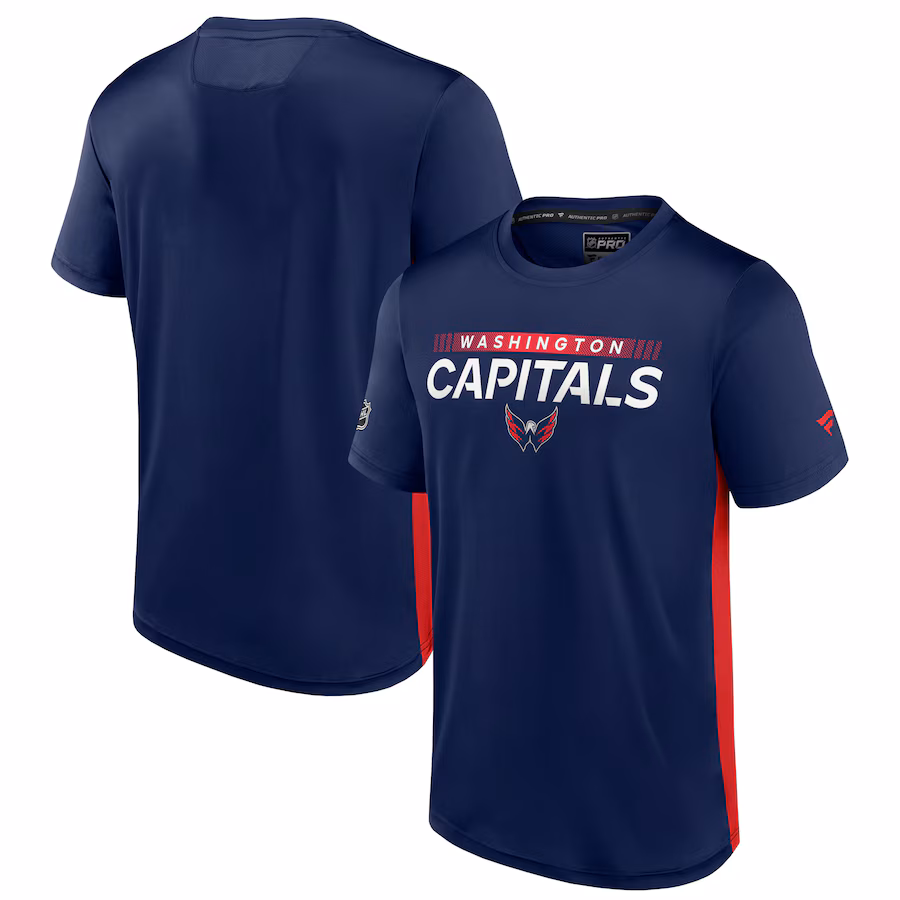 Men's Washington Capitals Fanatics Navy/Red Authentic Pro Rink Tech T-Shirt