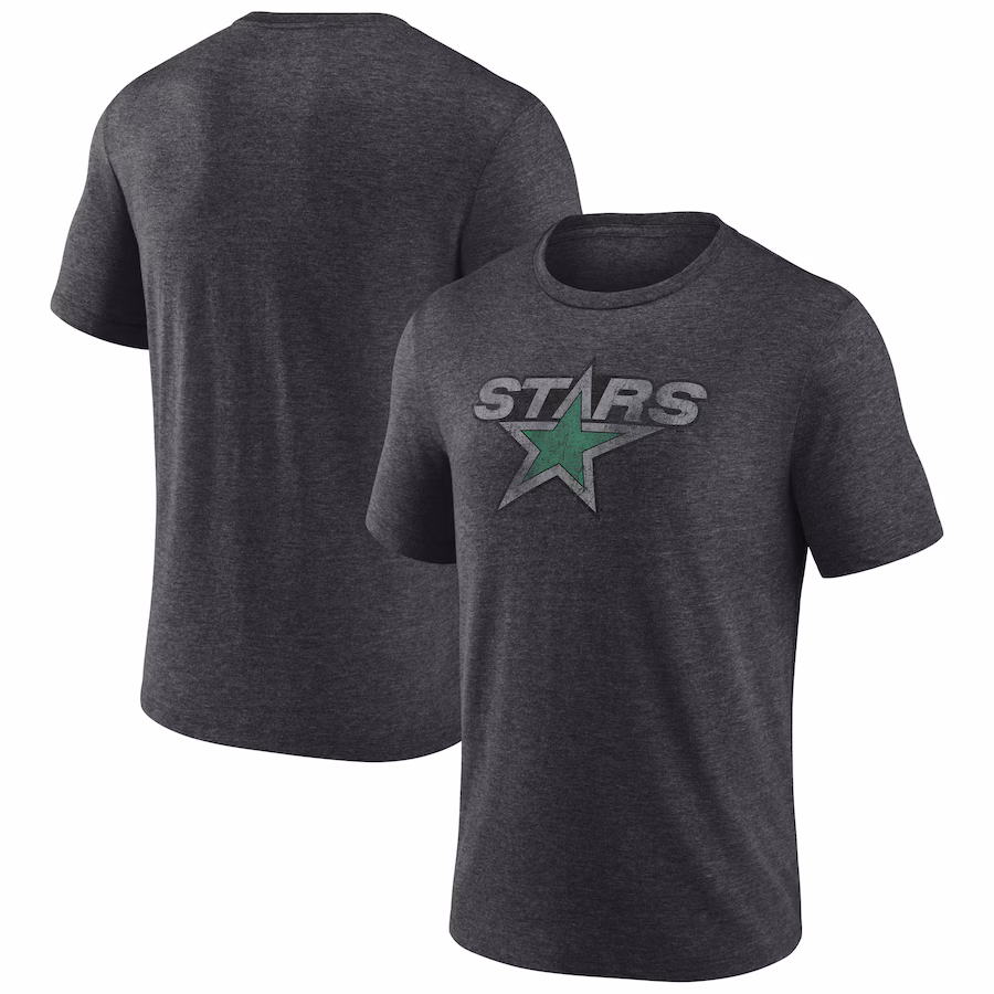 Men's Dallas Stars Charcoal Wraparound Tri-Blend T-Shirt