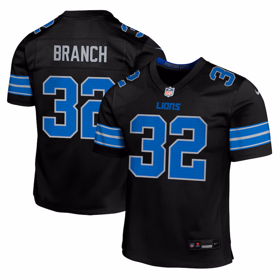 Youth Detroit Lions Brian Branch Nike Black Game Jersey