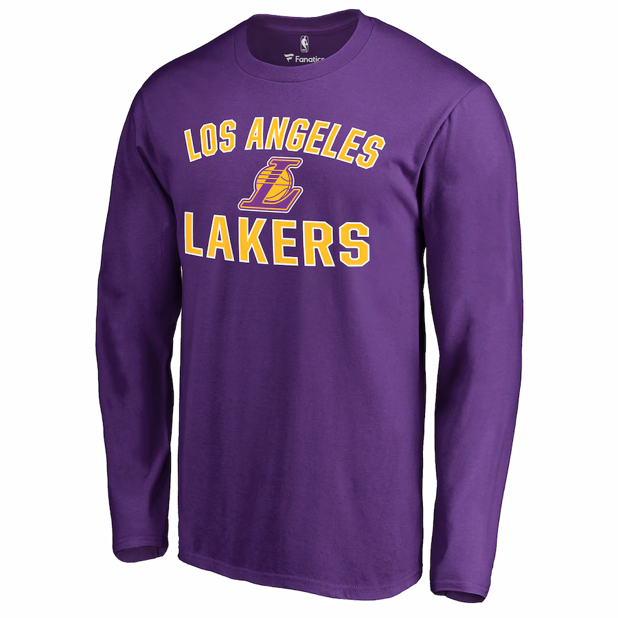 Men's Los Angeles Lakers Purple Victory Arch Long Sleeve T-Shirt