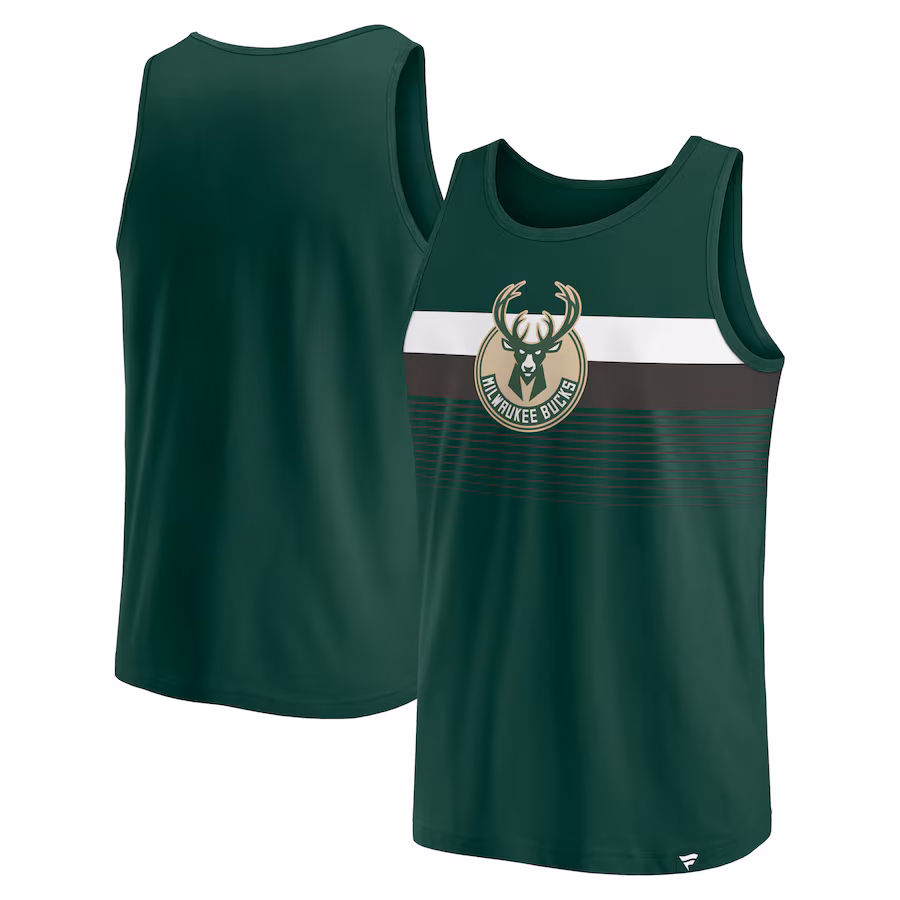 Men's Milwaukee Bucks Fanatics Hunter Green Wild Game Tank Top
