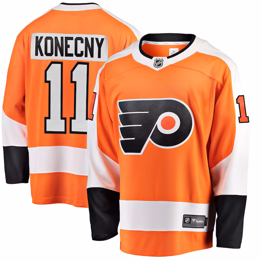 Men's Philadelphia Flyers Travis Konecny Fanatics Orange Breakaway Player Jersey