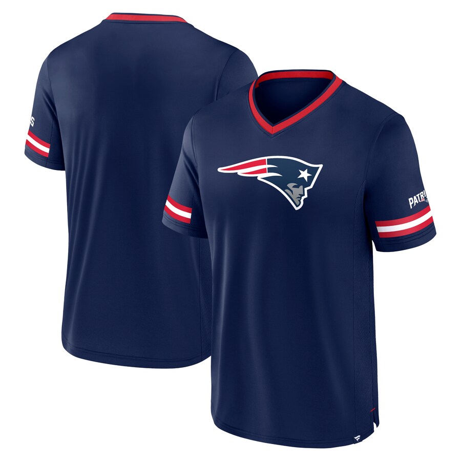 Men's New England Patriots Fanatics Navy Stripe Stacking T-Shirt