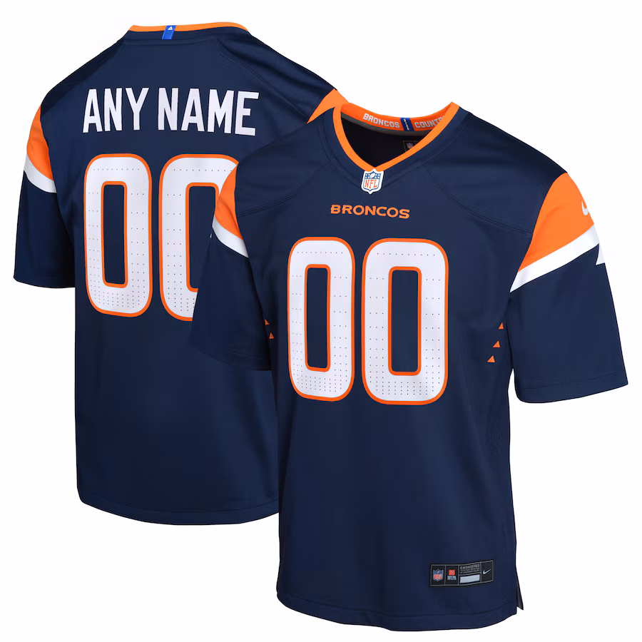 Youth Denver Broncos  Nike Navy Alternate Mile High Collection Custom Game Jersey