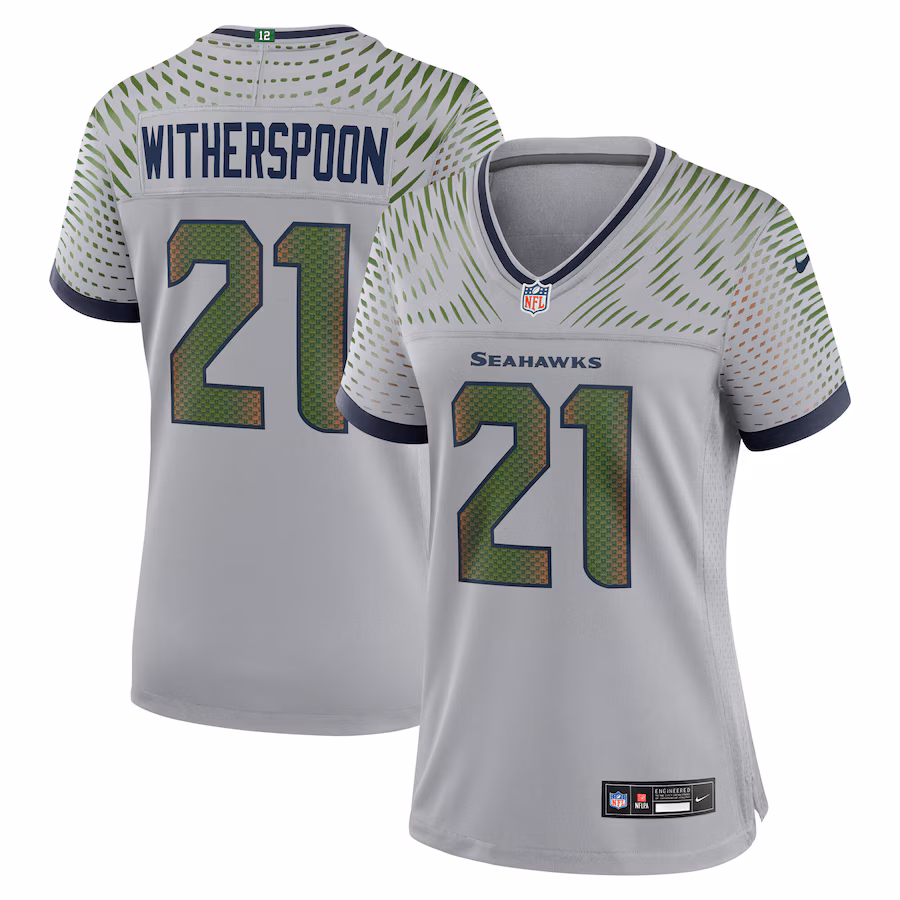 Women's Seattle Seahawks Devon Witherspoon Nike Wolf Gray 2025 Rivalries Collection Game Jersey