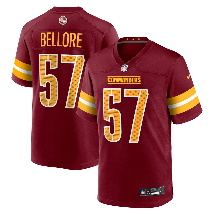 Men's Washington Commanders Nick Bellore Nike Burgundy Team Game Jersey