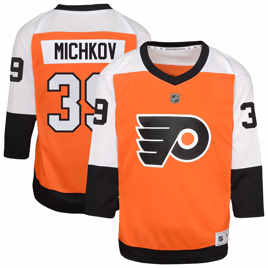 Youth Philadelphia Flyers Matvei Michkov Orange Home Replica Player Jersey