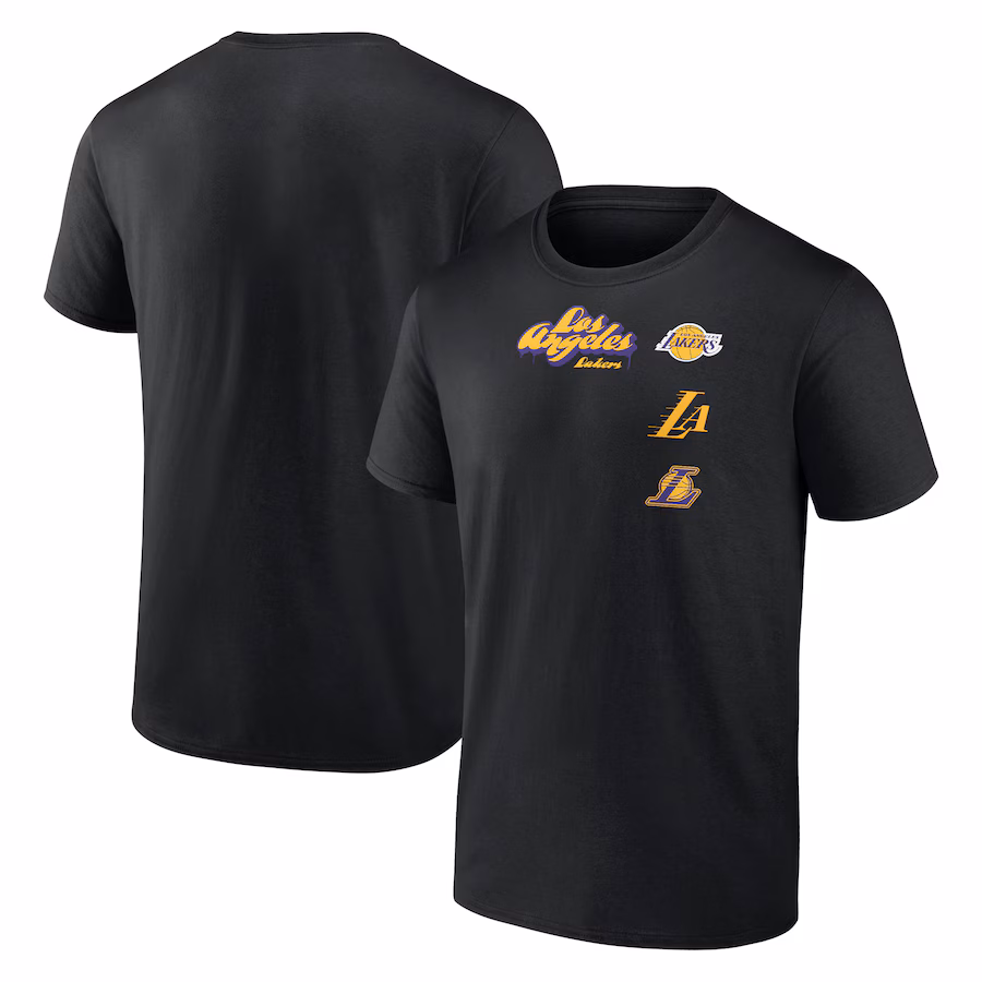 Men's Los Angeles Lakers  Black Graffiti Logo T-Shirt