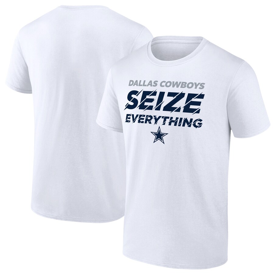 Men's Dallas Cowboys  Fanatics White Seize Everything T-Shirt