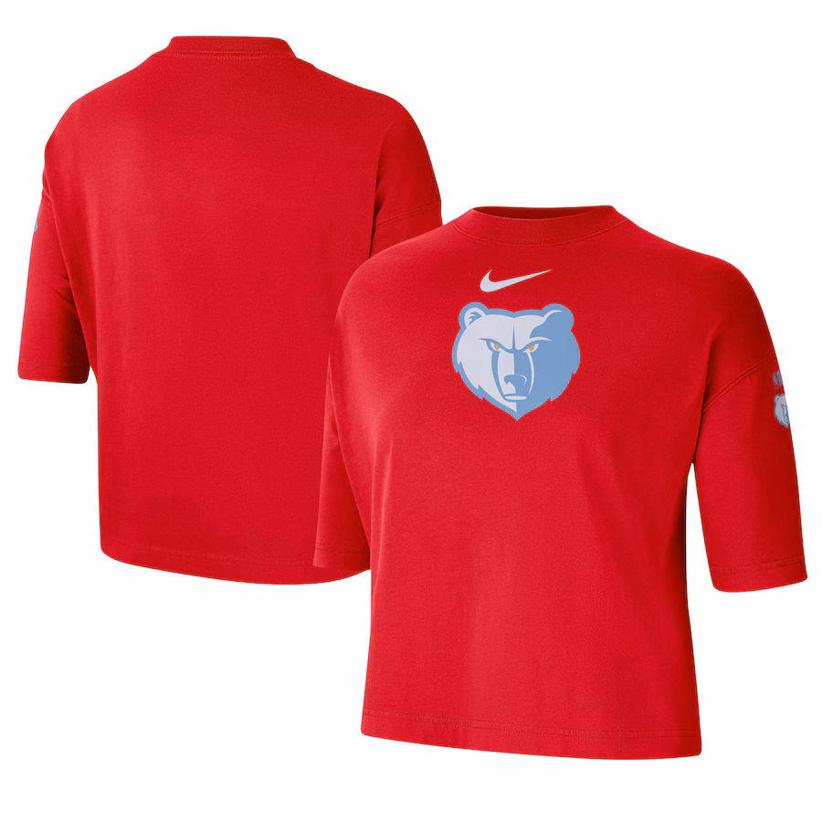 Women's Memphis Grizzlies Nike Red 2024/25 City Edition Courtside Boxy T-Shirt