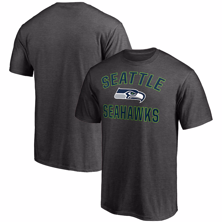 Men's Seattle Seahawks Fanatics Heather Charcoal Victory Arch T-Shirt