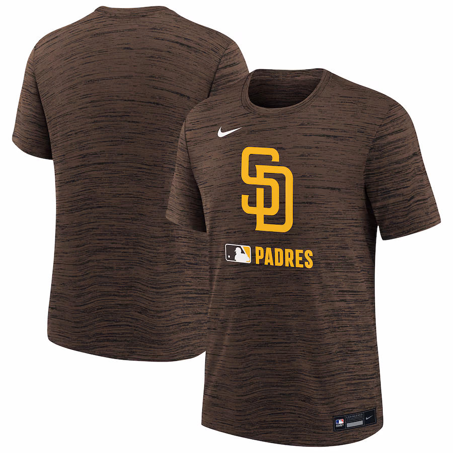 Youth San Diego Padres Nike Brown Authentic Collection Velocity Performance T-Shirt