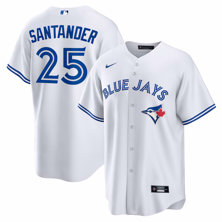 Men's Toronto Blue Jays Anthony Santander Nike White Home Replica Jersey