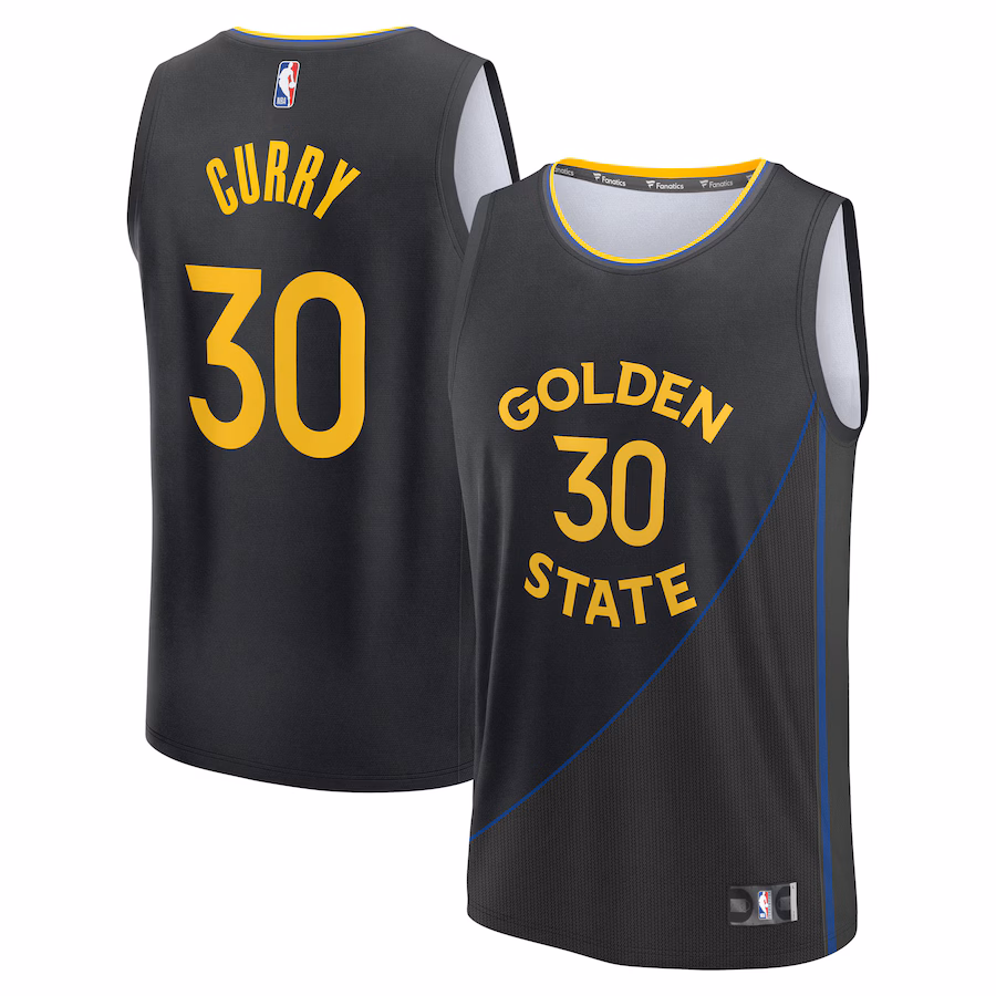 Men's Golden State Warriors Stephen Curry Fanatics Black Fast Break Replica Player Jersey - Statement Edition