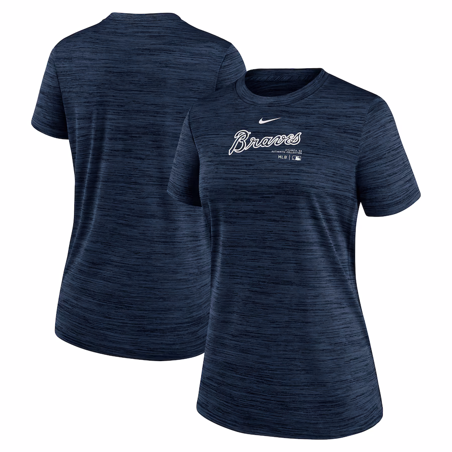 Women's Atlanta Braves Nike Navy Authentic Collection Velocity Performance T-Shirt