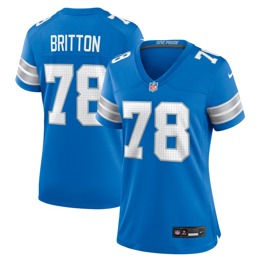 Women's Detroit Lions Gunner Britton Nike Blue Team Game Jersey