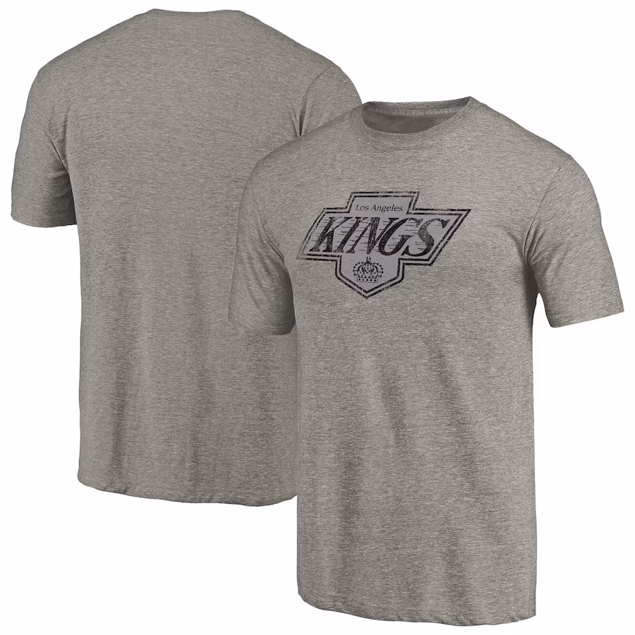 Men's Los Angeles Kings Ash Throwback Logo 1988-1989 Tri-Blend T-Shirt
