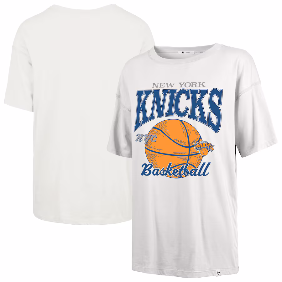 Women's New York  Knicks '47 White City Edition Down Court Sadie T-Shirt