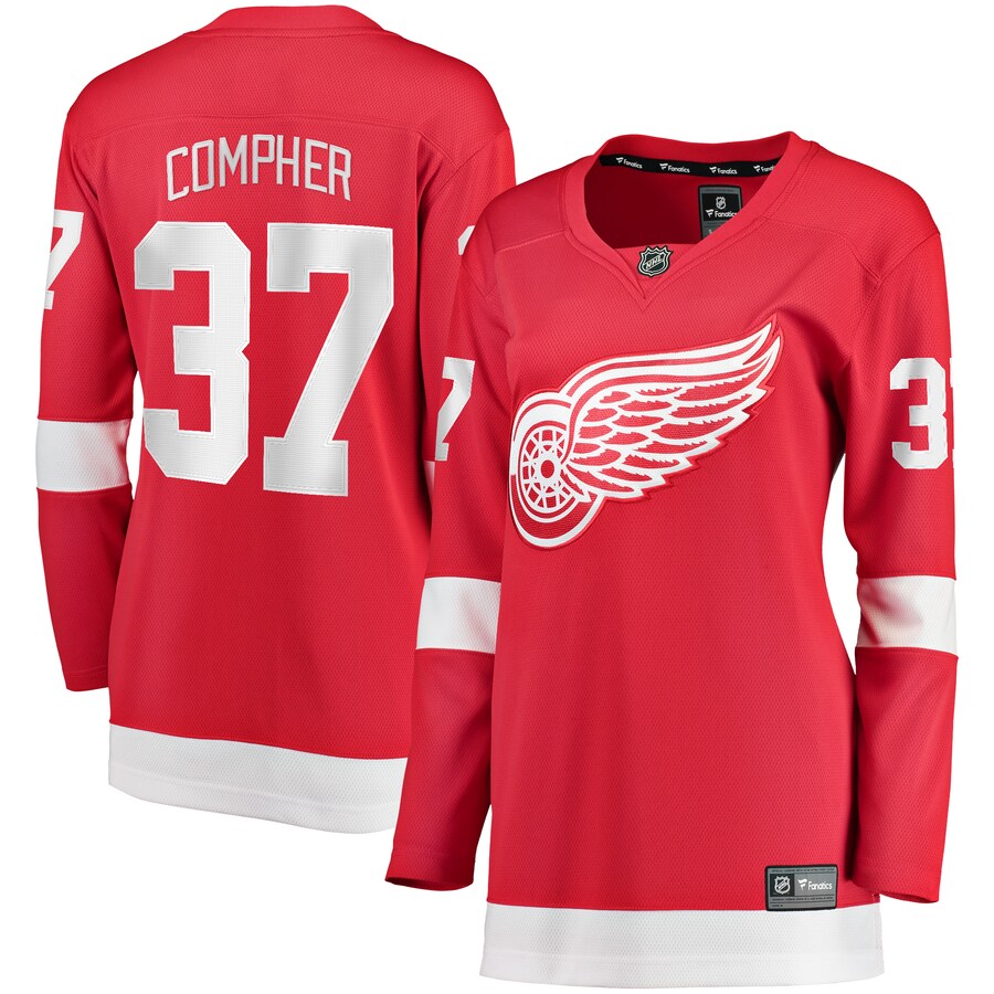 Women's Detroit Red Wings J.T. Compher Fanatics Branded Red Home Breakaway Player Jersey