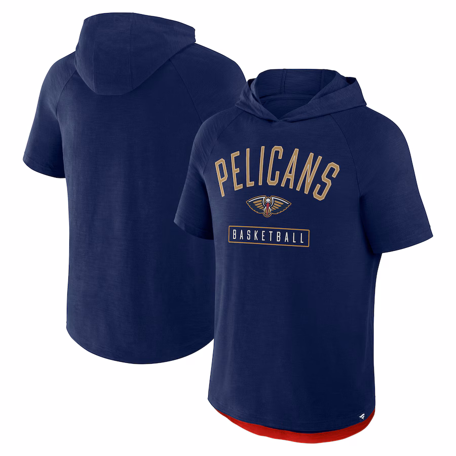 Men's New Orleans Pelicans Fanatics Athletic Navy Pass Legend Hooded T-Shirt