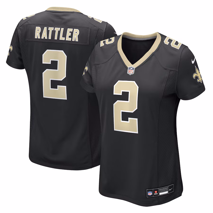 Women's New Orleans Saints Spencer Rattler Nike Black Team Game Jersey