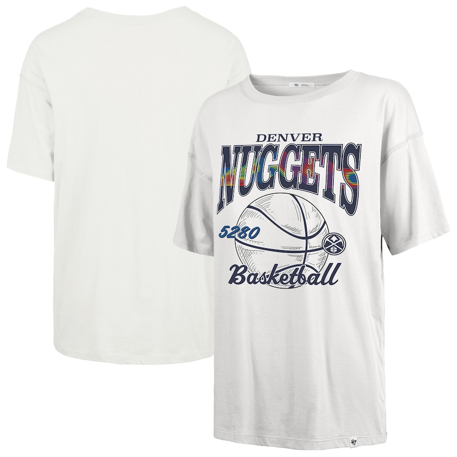 Women's Denver Nuggets  '47 White City Edition Down Court Sadie T-Shirt