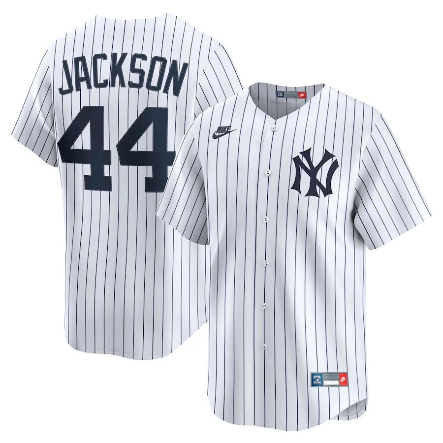 Men's New York Yankees Reggie Jackson Nike White Throwback Cooperstown Collection Limited Jersey