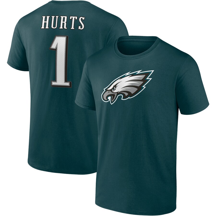 Men's Philadelphia Eagles Jalen Hurts Fanatics Midnight Green Player Icon T-Shirt