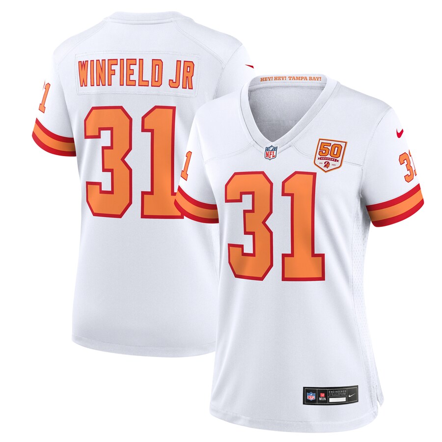 Women's '76 Tampa Bay Buccaneers Antoine Winfield Jr. Nike White 50th Season Game Jersey