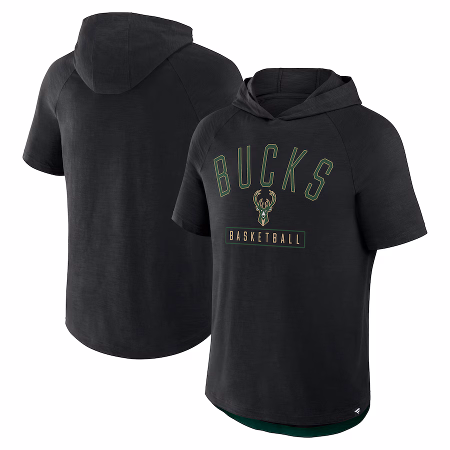 Men's Milwaukee Bucks Fanatics Black Pass Legend Hooded T-Shirt